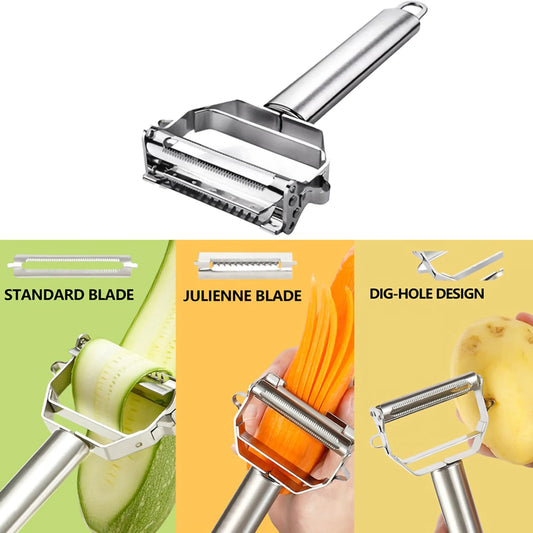 Stainless Steel Peeler: Perfect for Fruits, Melons, and Potatoes Carrot Grater Julienne Peeler Vegetables Fruit Peeler Double Planing Grater Tools